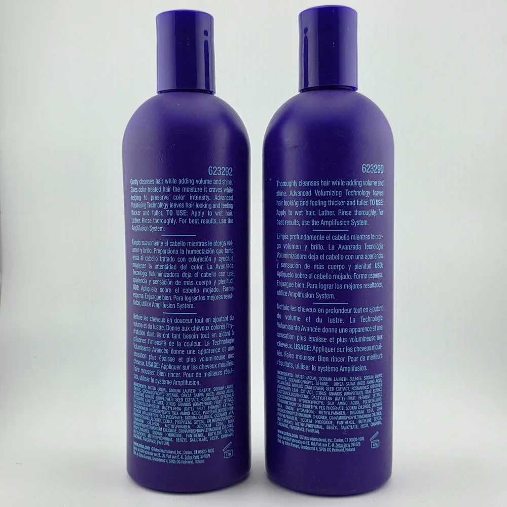Zotos AMPLIFUSION Volumizing Shampoo for‎ Color Treated Hair LOT OF 2 - 15 fl oz